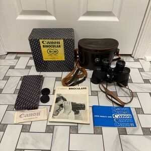 Vintage Canon 8x30 Binoculars with Case and Manuals